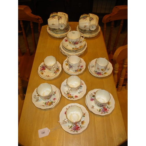 190 - Royal Crown Derby Posies Tea and Coffee Set, 52 Pieces