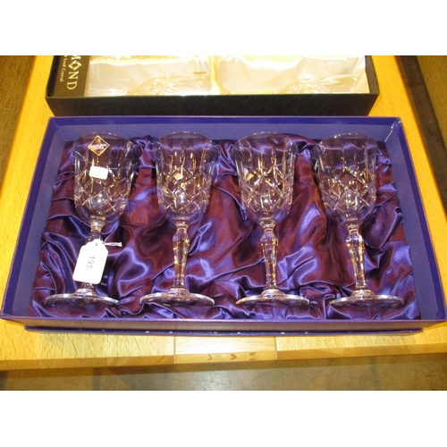 195 - Boxed Set of 4 Edinburgh Crystal Wine Goblets