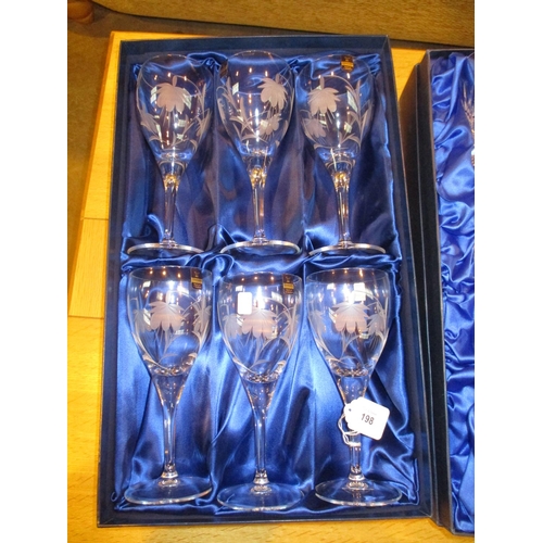 198 - Boxed Set of 6 Gleneagles Crystal Wine Goblets