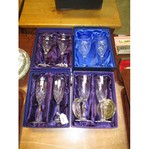 210 - Boxed Sets of 2 Edinburgh Crystal Champagne and Wine Glasses and 2 Other Pairs