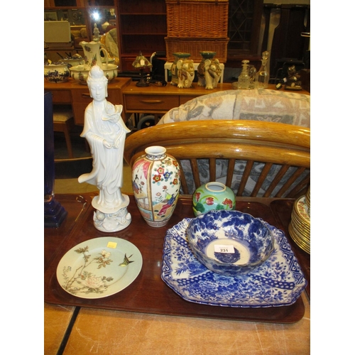 231 - Chinese Blanc De China Figure and 5 Other Items