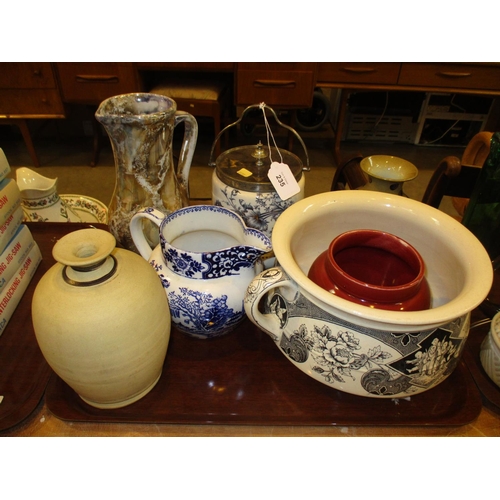 235 - Victorian Chamber Pot, Biscuit Barrel, Jugs and Vases