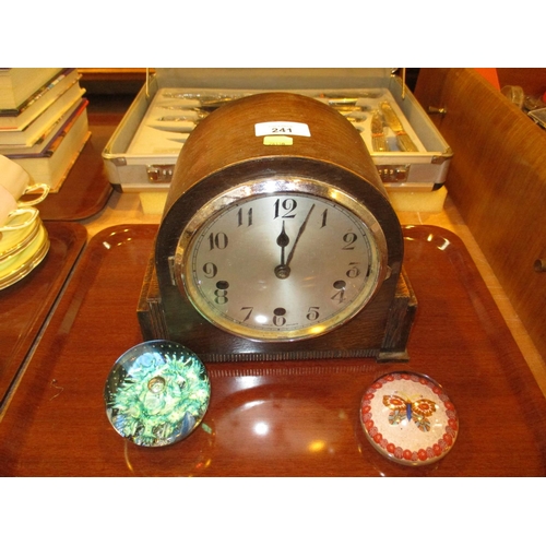 241 - Mantel Clock and 2 Paperweights