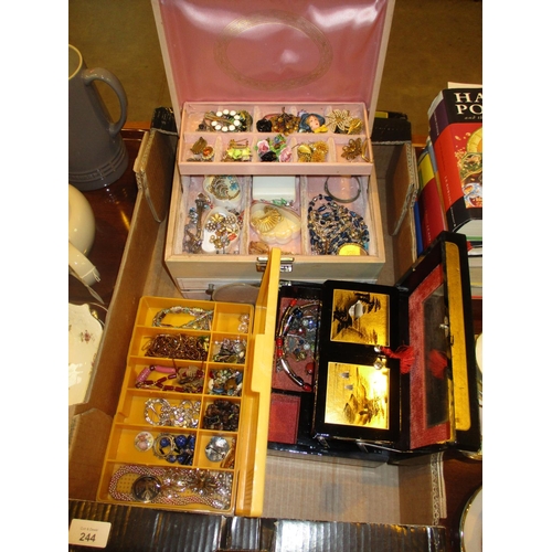 244 - Three Jewel Boxes of Jewellery