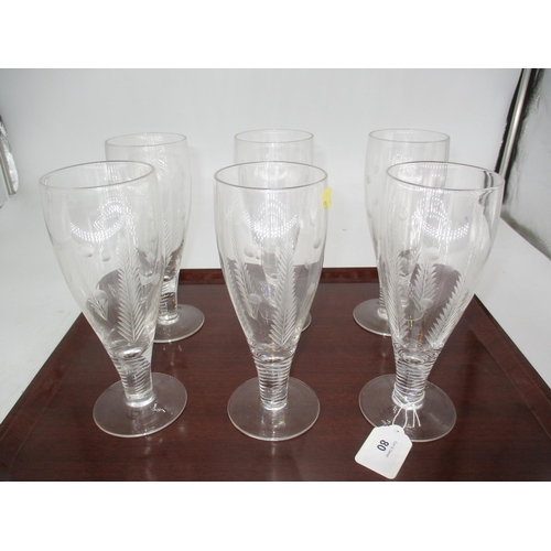 80 - Set of 6 Stuart Crystal Beer Glasses