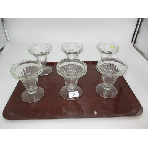 85 - Set of 6 Vintage French Glass Sundae Dishes