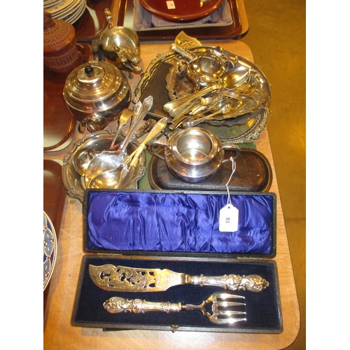 93 - Selection of Silver Plated Items and a Case of Cutlery