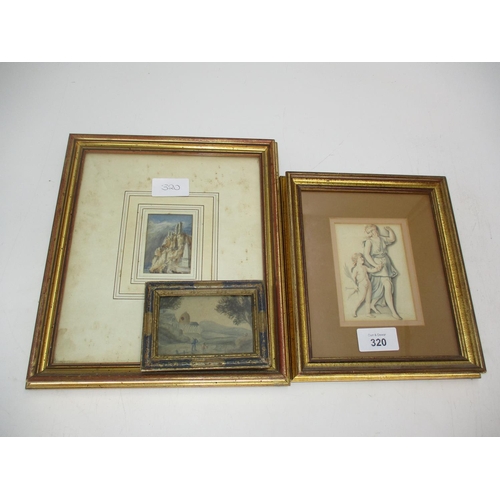 320 - Two 19th Century Country Scene Watercolours and a Classical Watercolour Attributed to Adam Bu