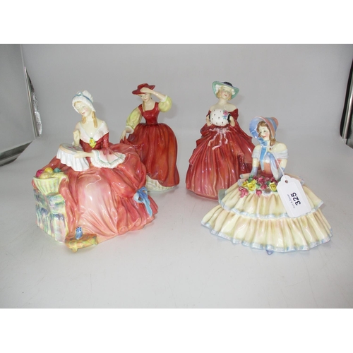 325 - Four Royal Doulton Figures - Penelope HN1901, Day Dreams HN1731, Buttercup HN2399, Genevieve HN1962