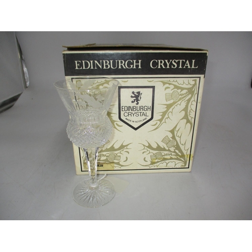 Set of 6 Edinburgh Crystal Thistle Wine Glasses, 16.5cm, boxed
