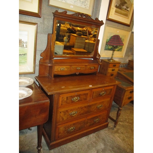 677 - Late Victorian Walnut Dressing Chest, 114cm