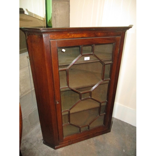 693 - Mahogany Astragal Glazed Corner Wall Cabinet