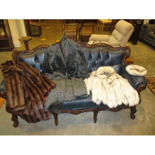 178B - Silver Fur Coat, 2 Other Coats and a Hat