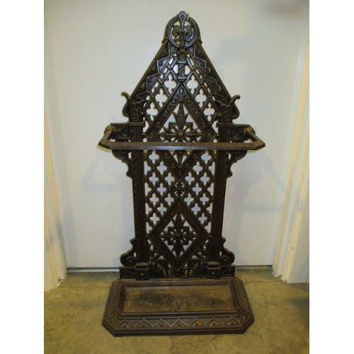 696 - Victorian Falkirk Cast Iron Stick Stand, 42x89cm