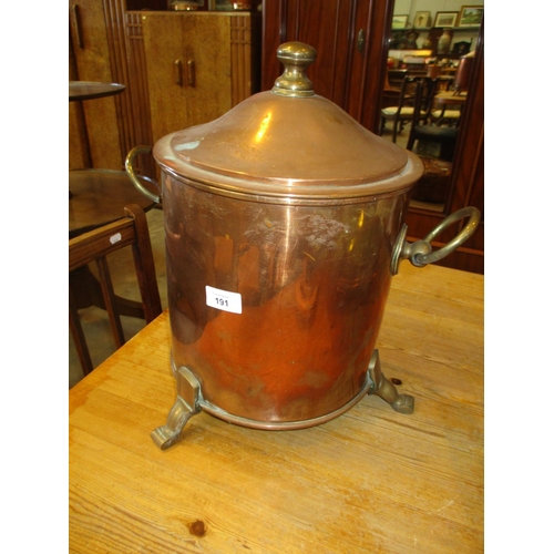 191 - Copper and Brass Coal Box