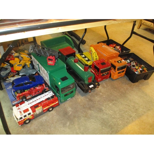 72 - Childs Wooden Ride on Train, Toy Lorries, Cars, Nuts and Bolts Set etc