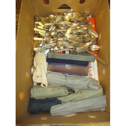 73 - Box of Silver Plated Cutlery etc