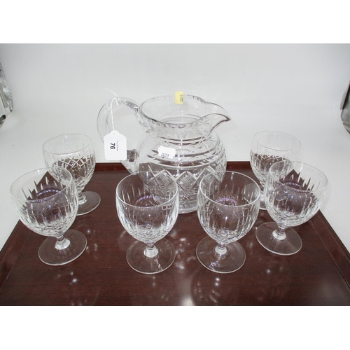 76 - Crystal Water Jug and 6 Edinburgh Goblets