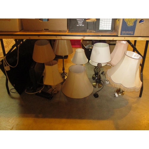 123 - Eight Table Lamps and 2 Televisions with Remotes