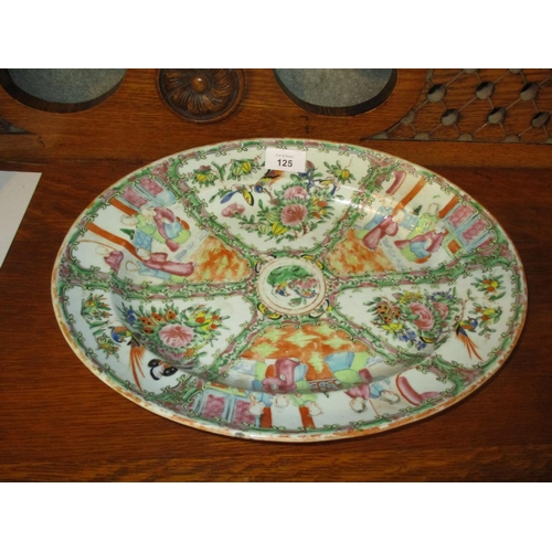 125 - Chinese Canton Porcelain Serving Plate, 37x29cm