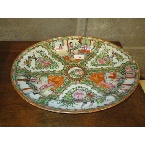 132 - Chinese Canton Porcelain Serving Plate, 41x34cm