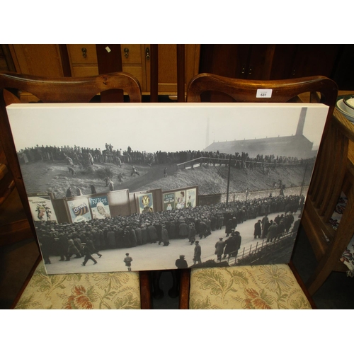 172 - Limited Edition Hand Tinted Canvas Print of Dens Park January 3rd 1949 Dundee v Rangers Cup Tie