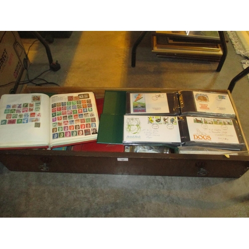 57 - Box of Stamps and First Day Covers