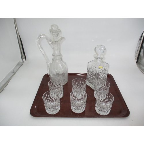 61 - Victorian Wine Jug, Crystal Whisky Decanter and 6 Tumblers