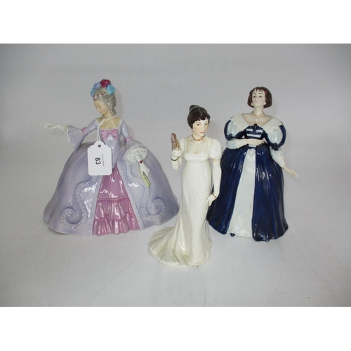 83 - Three Franklin Porcelain Figures - Marianne The Minuet, Henrietta The Pavane, Charlotte The Quadrill... 