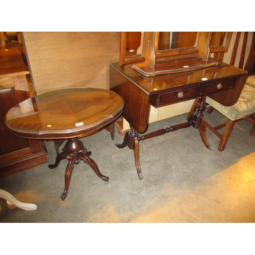 610 - Reproduction Mahogany Sofa Table and a Mahogany Occasional Table