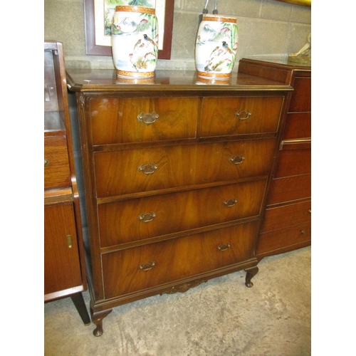 732 - Walnut Chest of 5 Drawers, 87cm