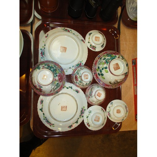 42 - Chinese Porcelain Bowls, Dishes and Plates Painted with Flowers and Birds of Paradise (9)