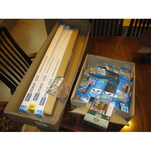 183 - Two Boxes with 79 Lengths of Peco N Gauge Flex Track and N Gauge Accessories Plus 2 Bachmann 36-567A... 