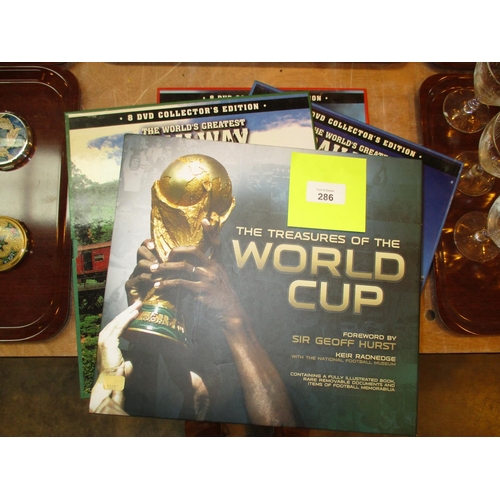 286 - Treasures of The World Cup Book and 3 Railway DVD Sets