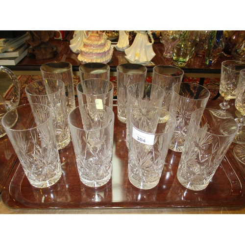 304 - Set of 12 Edinburgh Crystal Tall Tumblers