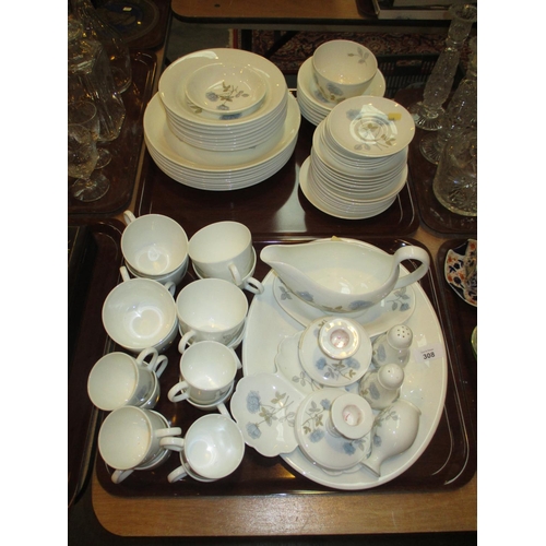 308 - Wedgwood Ice Rose Dinner Service, 72 pieces