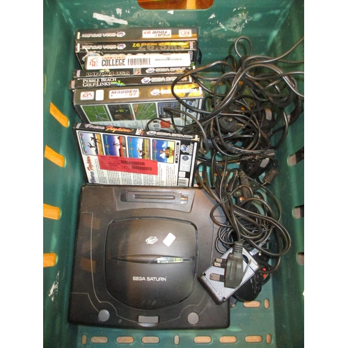 316 - Sega Saturn with Games and Controller