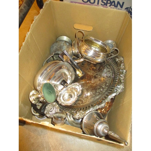 342 - Box of Silver Plated Items