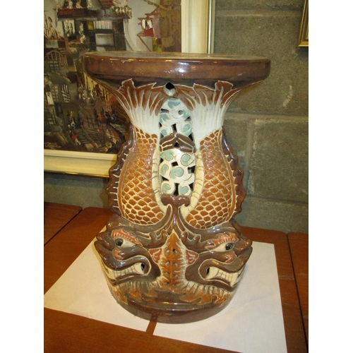 350 - Chinese Pottery Stool, 41cm