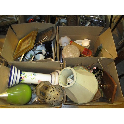 374 - Four Boxes of Lamps, Ornaments etc