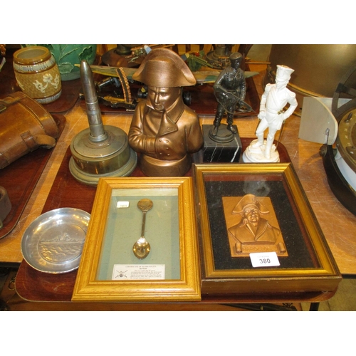 380 - Napoleon Bust and Plaque and Other Military Related Items