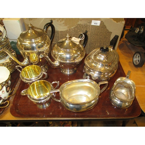 401 - Silver Plated 4 and 3 Piece Teasets