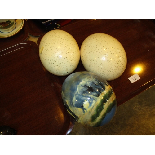 410 - Three Ostrich Eggs