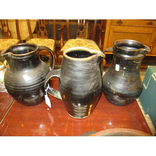 417A - Three Studio Pottery Jugs