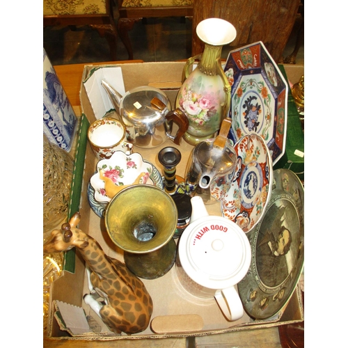 424 - Box of Decorative Ceramics and Metalwares