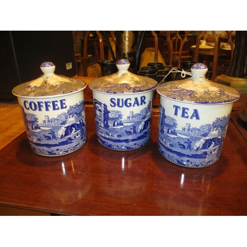 434 - Spodes Italian Tea, Coffee and Sugar Jars