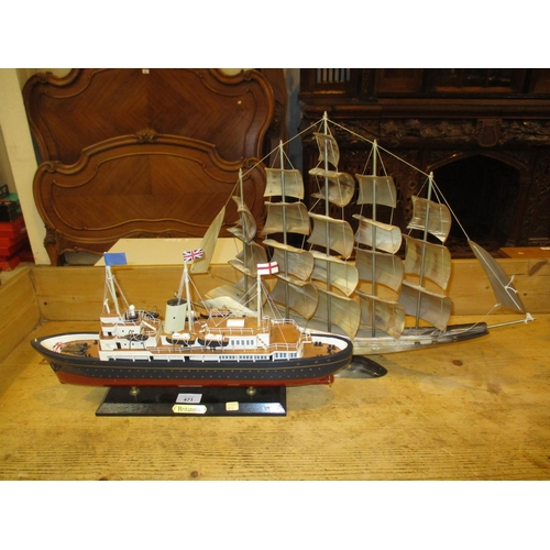 471 - Model of Britannia and a Horn Boat