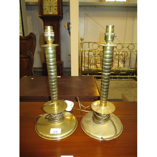 478 - Pair of Antique Style Brass Lamps