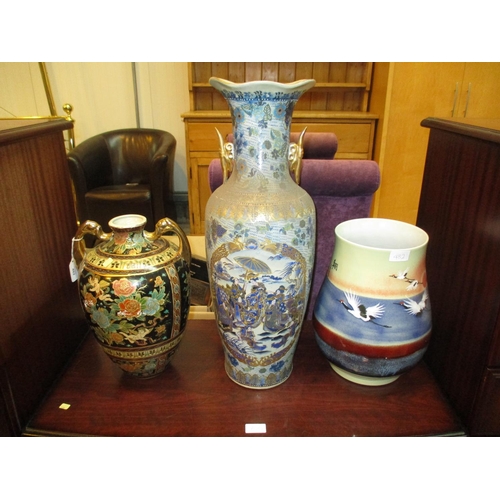 482 - Three Oriental Porcelain Vases, largest 62cm