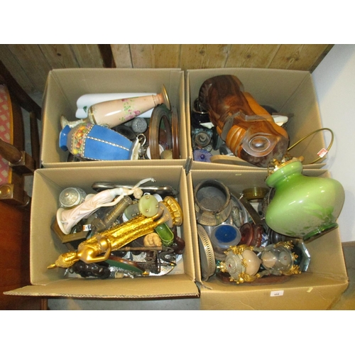 488 - Four Boxes of Ornaments etc